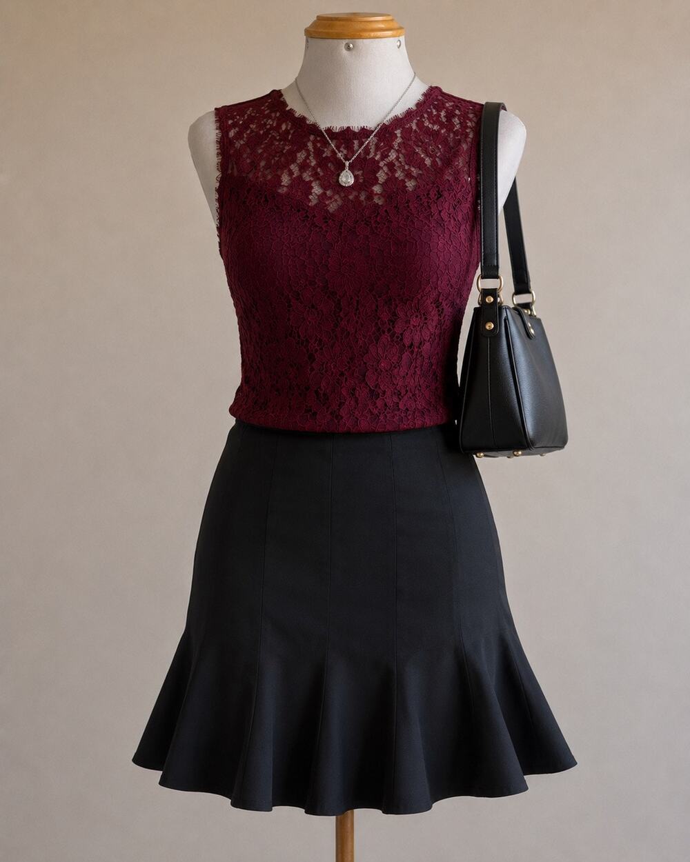 Alfani Essentials Wool Flounce Skirt Women’s Size 6 Black Lined Office Academia